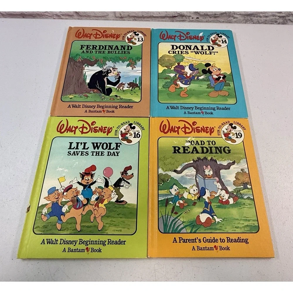 Vintage 1986 Disney Fun To Read Hardcover Books Lot Of 16 Beginner